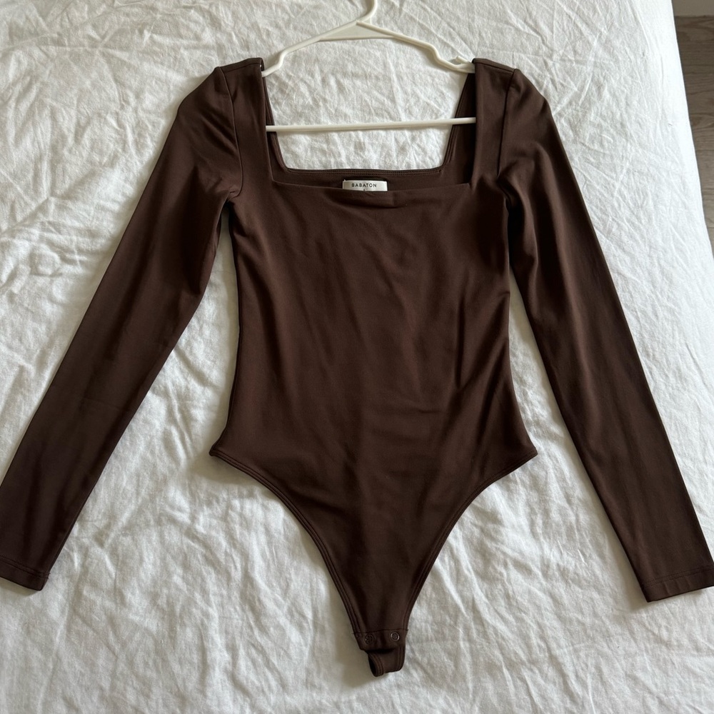 Aritzia brown long sleeve bodysuit size s